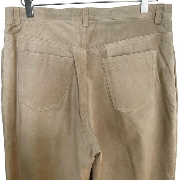 Jones New York Taupe 100% Suede Trousers w/Classic Five Pocket Styling Size 14 - Picture 5 of 11